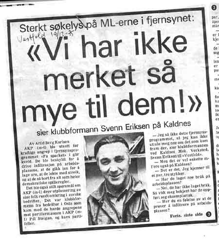 Avisklipp: Vi har ikke merket så mye til m-l-erne