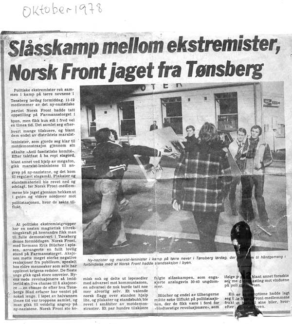 Avisklipp: Norsk front jages fra Tønsberg