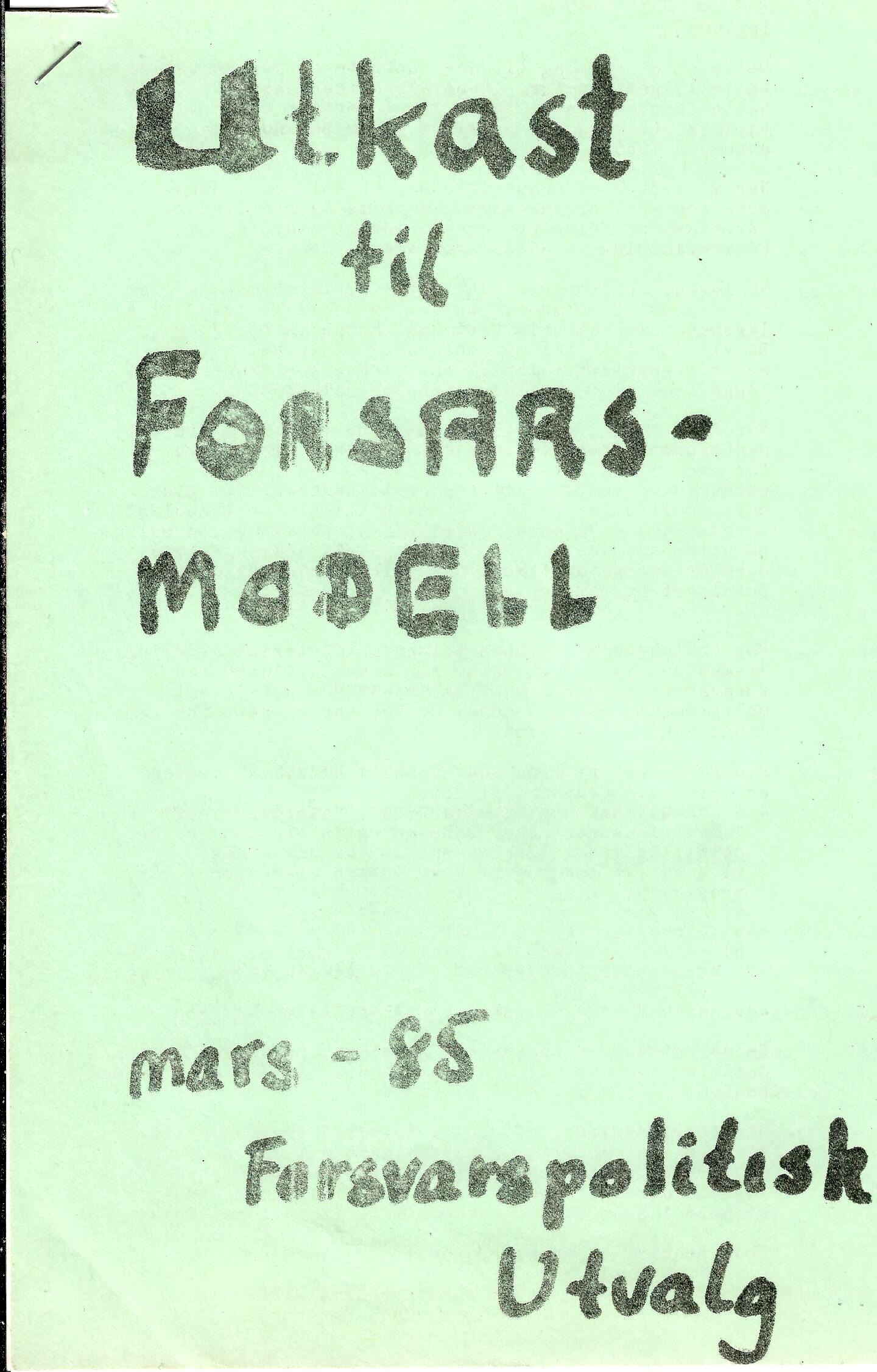 Utkast til forsvarsmodell